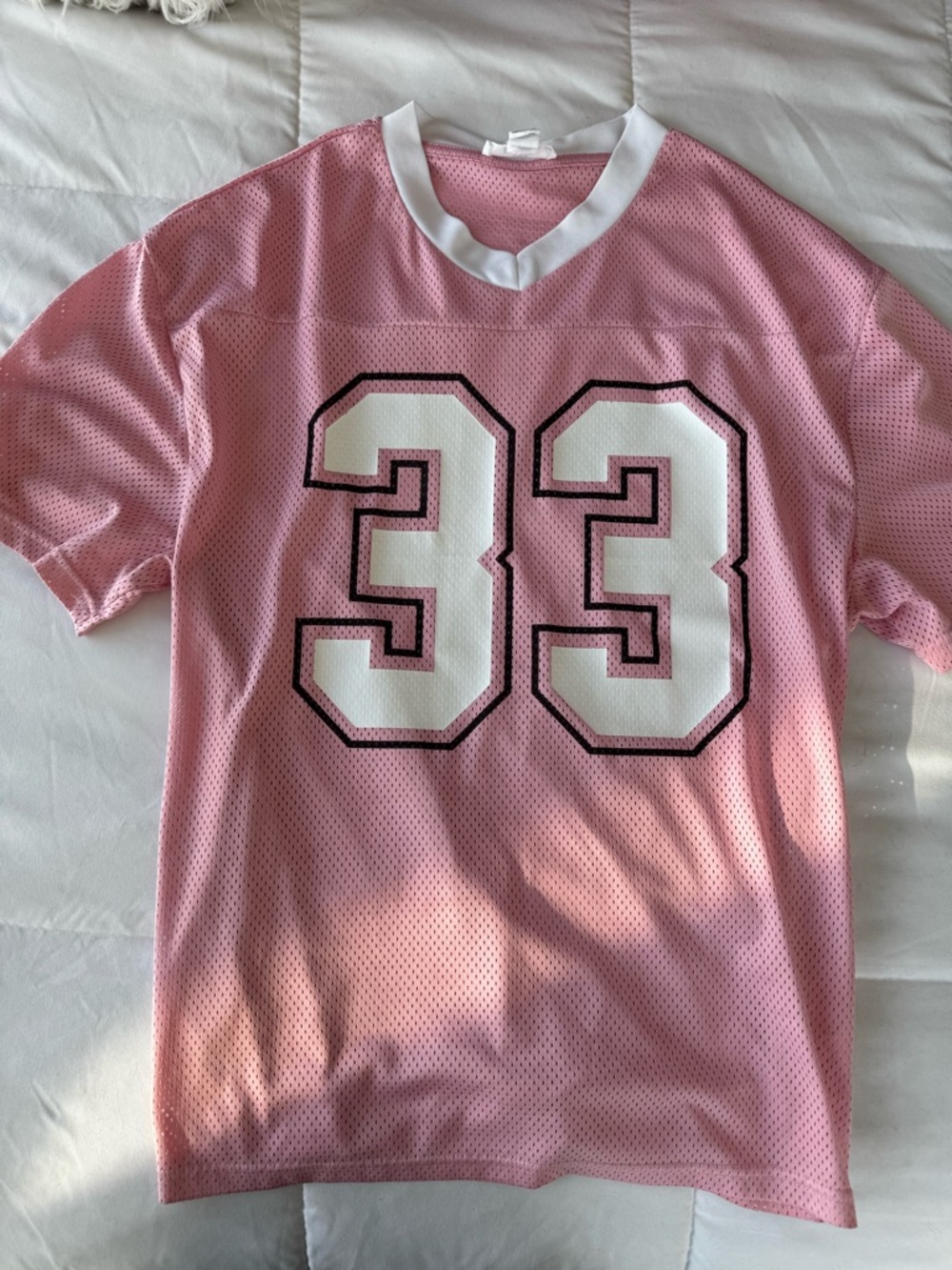 Charlotte Russe Pink Mesh Jersey Top with White '33'